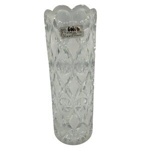 Colony Crystal Hand-Cut 24% Lead Crystal Vase Made in West Germany Vintage